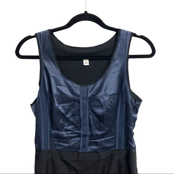 BANANA REPUBLIC Wool Silk Sleeveless Mini Dress Blue Black 4 - Picture 2 of 4